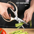Kitchen Scissors Stainless Steel Multi Function Food Shears with Nutcracker Bottle Opener Ultra Sharp Utility Kitchen Scissor with Fish Scale Scra...