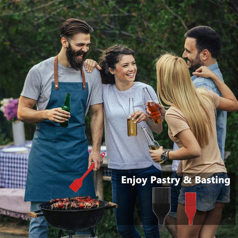 Silicone Basting Pastry Brush Set 2 Pack Heat Resistant Spread Oil Butter Sauce for BBQ Grill Barbeque Kitchen Baking Cooking Pastries, 1 Large & ...