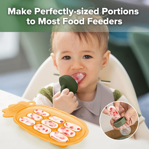 haakaa Silicone Nibble Freezer Tray -Breastmilk Teething Popsicle Mold - Baby Fruit Food Feeder Teether Tray - Baby Food Maker - Ice Cube Tray - 4...