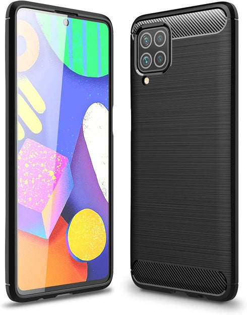 Case Compatible with Samsung Galaxy M62 Case Compatible with Galaxy F62 Case, Carbon Fiber Texture Design Cover Shock Absorption Compatible with S...