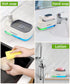 Hand and Dish Soap Dispenser Set for Kitchen, Dual Soap Dispenser with Sponge Holder, 3-in-1 Countertop Soap Pump Dispenser for Kitchen Sink, Usef...