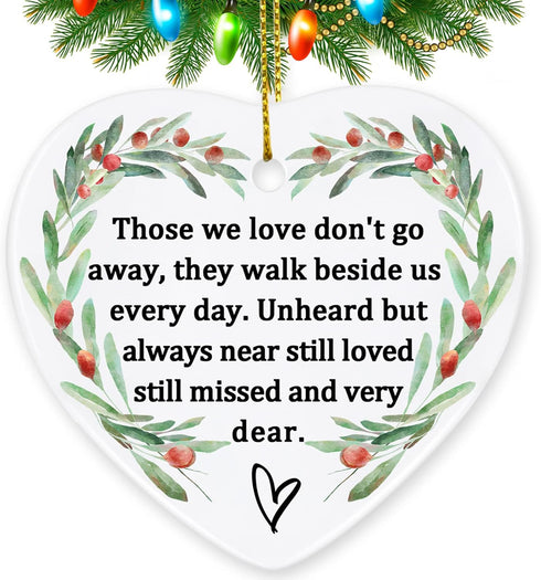 Memorial Ornament Ceramic Heart Shaped Memorial Gift for Loss of Loved One, Sympathy, Condolence, Bereavement, Grief, Mother, Father, Memorial Day...
