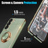 yuanming for S22 Phone Case,+Screen Protector,with Magnetic Kickstand,Built-in 360° Rotation Ring Holder,Plating Gold Edge Slim Soft TPU Shockproo...