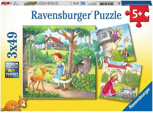 Ravensburger 08051, Rapunzel, Red Riding Hood, Frog King 3 x 49 Piece Puzzles in a Box, 3 x 49 Piece Puzzles for Kids, Every Piece is Unique, Piec...