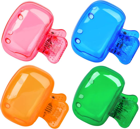 4 Pack Travel Toothbrush Head Covers Toothbrush Protector Cap Brush Pod Case Protective Portable Plastic Clip for Household Travel, Bathroom, Scho...