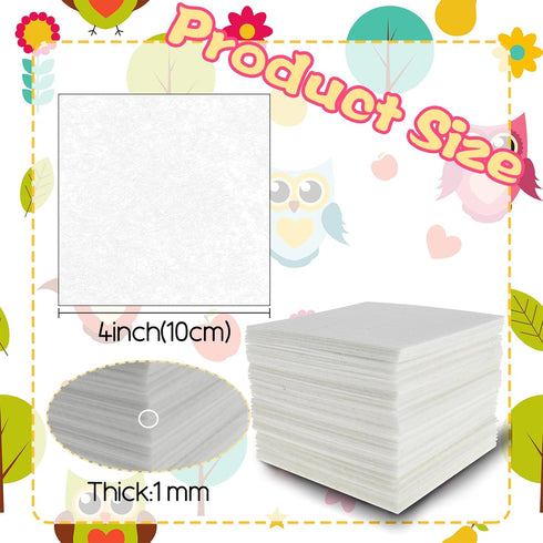 60PCS Felt Sheets Fabric, 4" X 4" Soft Felt Fabric for Crafts Halloween Christmas Fabric Fall Felt Squares for DIY and Sewing Projects (White)...