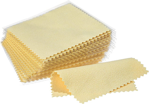 CATIFLIN 100pcs Premium Jewelry Cleaning Cloth, Silver Polishing Cloth Individually Wrapped, for Sterling Silver, Gold, Brass, Silverware, Coin, R...