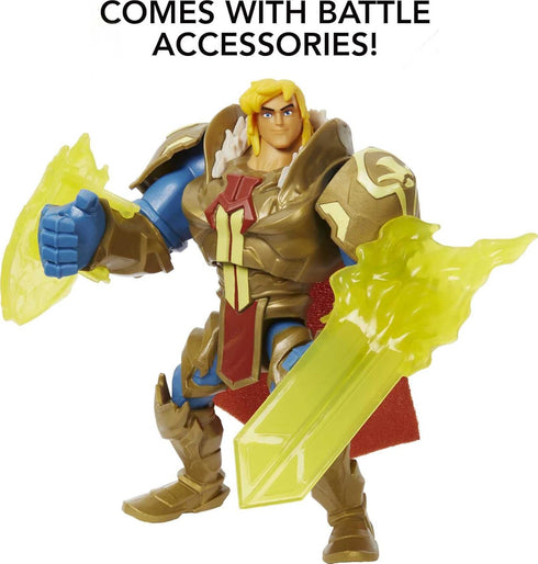 Masters of the Universe and He-Man He-Man Action Figure in Grayskull Armor with Power Attack Move & 2 Accessories Inspired by MOTU Netflix Animate...