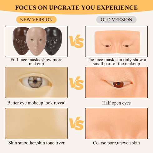 Makeup Practice Face Board, Makeup Mannequin Head for Practice, Eye Makeup Practice Face Silicone, Face Painting Practice Head for Beginners, Make...