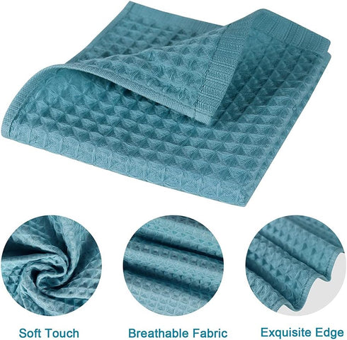 6 Pack Waffle Weave Dish Cloths, 13x13 Inch 100% Cotton Kitchen Towels for Washing Dishes - Super Absorbent, Quick Drying Dish Rags (Mixed Colors)...