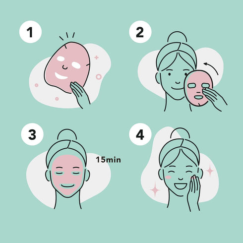Celavi Essence Facial Face Mask Paper Sheet Korea Skin Care Moisturizing 12 Pack (Mix - 2 of Each)...