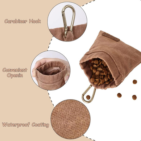Dog Treat Pouch,Portable Puppy Dog Training Treat Bag,Hand Free Dog Walking Bag,Auto Closing Pet Feed Snack Reward Pocket,Dog Food Dispenser for P...