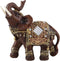 Feng Shui Wood Grain Elegant Elephant Statue 5.5 (H) Thai Elephant with Trunk Facing Upwards Collectible Figurine Sculpture Decoration Statue Weal...