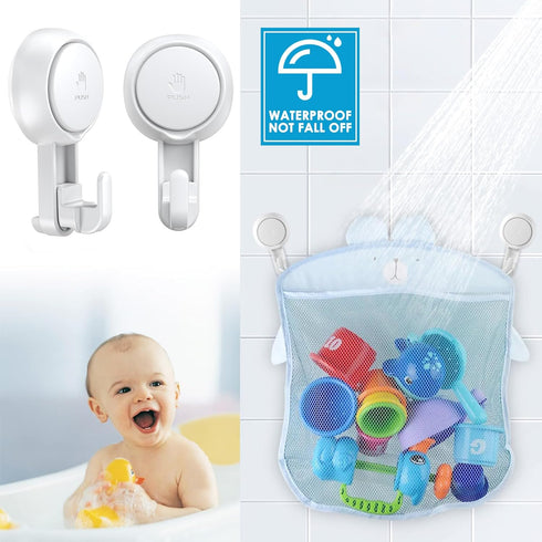 LUXEAR Suction Cup Hooks Reusable Suction Hooks for Shower Wall Vacuum Bathroom Suction Holder Removable Window Glass Door Suction Hanger for Bath...