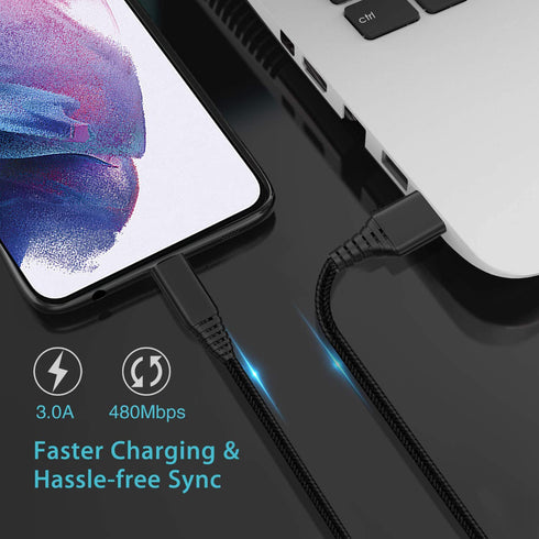 USB A to USB C Charger Cord 3FT 6FT 10FT Cable for Samsung Galaxy A54 5G/A53 A52 A51/A15 A14 A13 A12/A23 A22 A21/A34 A33 A32/A42/A05S A04S A03S A0...