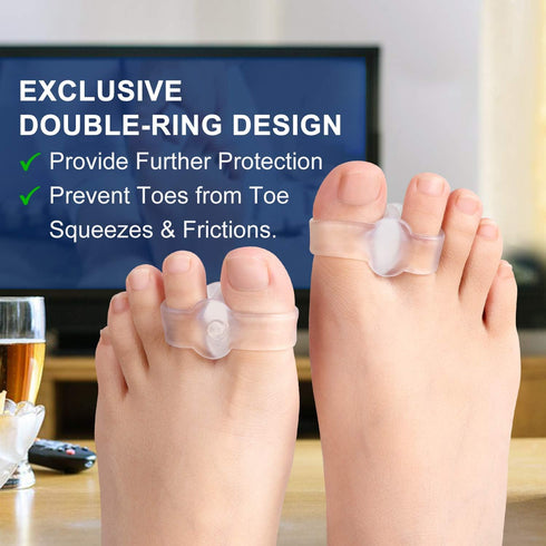 Gel Toe Corrector, 10 Pack of Toe Separators with 2 Loops, Big Toe Spacer for Bunion Pain and Overlapping Toe (FSA or HSA Eligible)...