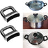 2pcs Bakelite Metal Pressure Pan Cooker Steamer Sauce Pot Replacement Short Side Handle for Home Tools Black One Size...