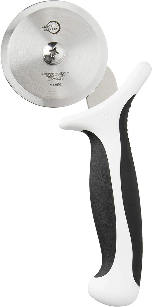 Mercer Culinary Millennia Pizza Cutter with White Handle, 2-3/4 Inch Wheel, Stainless Steel...