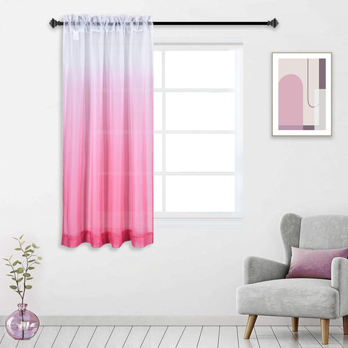 HUTO Pink Sheer Curtain for Little Girls Kids Bedroom Ombre Gradient Window Panel for Princess Teenage Daughter Closet-Sheer Backdrop Curtain Drap...