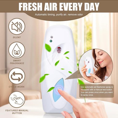 Automatic Air Freshener Spray Dispenser Wall Mounted/Free Standing Auto Sensor Spray Dispenser for Bathroom Washroom Hotel Office White...