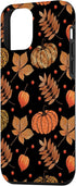 iPhone 12 mini Fall Leaves and Pumpkins Pattern Halloween Autumn Gifts Case...