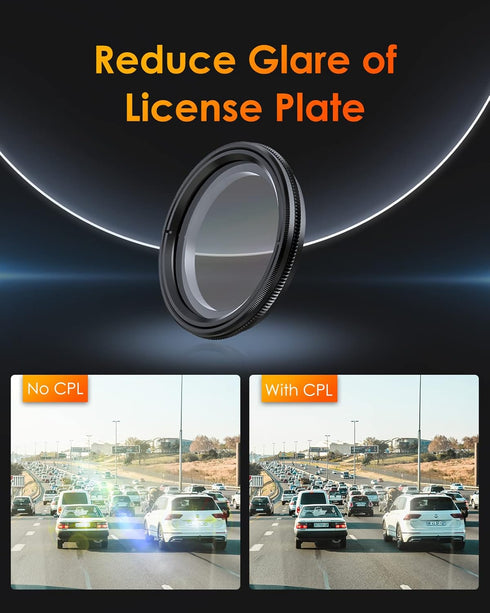 Vantrue 40mm Ultra-Slim CPL Circular Polarizer Filter for Vantrue E1, E2, E3, E1 Lite, S1 Pro, N4 Pro N5 Dash Cam, Reduce Glare and Reflection, En...