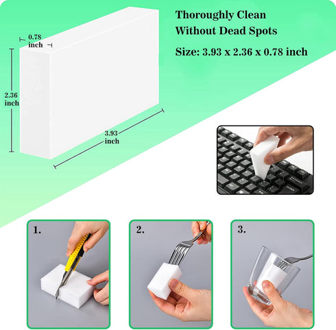 100/180 Pack Magic Sponge Eraser, Melamine Sponge Foam, Non-Scratch Kitchen Scrub Magic Sponge, Multi-Functional Household Cleaning Sponges for Di...