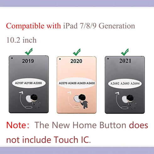 TPheal Gold Home Button Replacement for iPad 10.2" (2019-2021) Incl Flex Cable Connector...