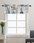 Summer Coastal Grid Valances Curtain for Kitchen Cafe, Ocean Starfish Lighthouse Window Valance Short Curtains 42"x 12" Rod Pocket Windows Treatme...