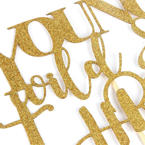 WeBenison Young Wild & Three Cake Topper for Happy 3rd Birthday,Boy or Girl Third Birthday Party Decorations Gold Glitter...