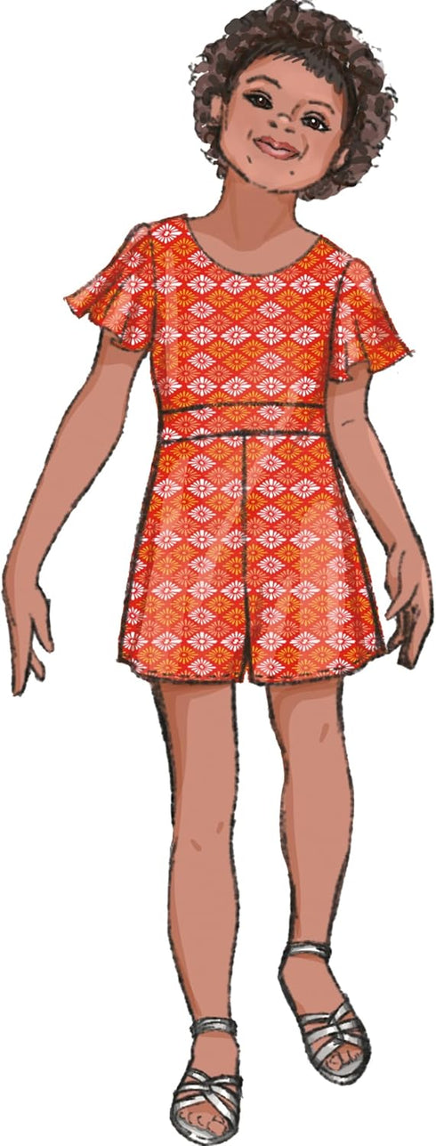 Butterick Easy to Make Girls' Dress, Jumpsuit and Romper Sewing Pattern Packet, Design Code S9127, Sizes 7-8-10-12-14, Multicolor...