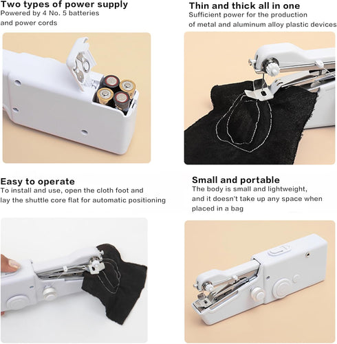 Handheld Sewing Machine, Mini Sewing Machine, Cordless Portable Quick Electric Sewing Machine with Sewing Accessories for Beginners, Suitable for ...