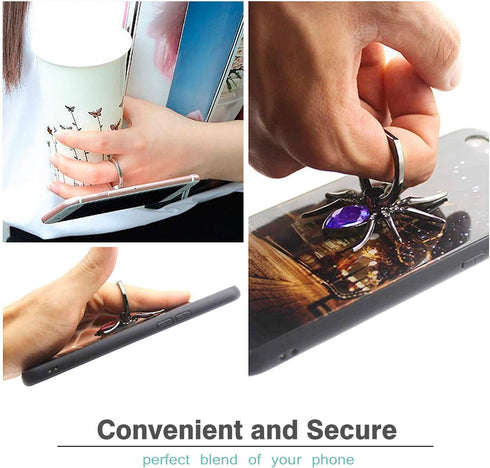 Allengel Spider Phone Ring Holder Stand, Animal Phone Ring Finger Grip Rhinestone Phone Kickstand for All Smartphone (Purple)...