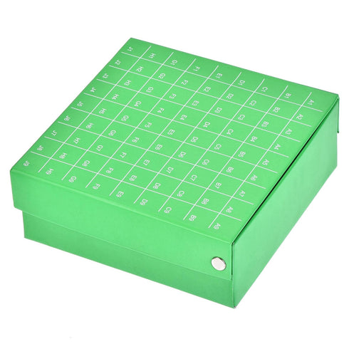 uxcell Centrifuge Tube Freezer Storage Box 81-Well Waterproof Cardboard Holder Green for 1.8ml/2ml Micro Centrifuge Tubes...