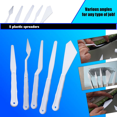 Contact Adhesive and Sealant Bundle: 2 fl oz Tube with 10 Snip Tip Applicators and a Set of 5 Plastic Spreader Tools by 203Brands to Provide Optim...