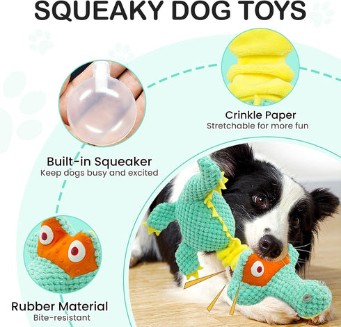 Puppy Toys to Keep Them Busy, Non-Dog Toys for Aggressive Chewers, Squeaky Dog Toys for Small/Medium Dogs, Interactive Dog Toys for Boredom, Tug o...