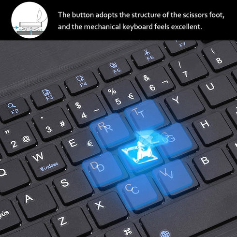 Mini Keyboard, Spanish Keyboard 78 Keys, Multifunctional Keyboard Touchpad Keyboard Storage & Presentation Materials...