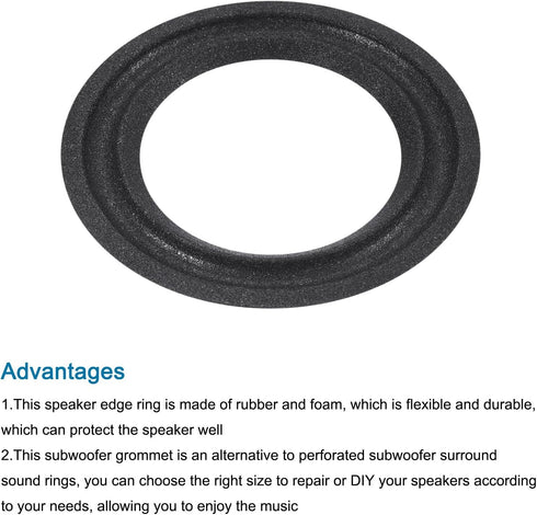 MECCANIXITY Rubber Speaker Foam Edge Surround Rings 3 Inch 47mm x 75mm Perforated Subwoofer Rings Replacement Parts for Speaker Repair or DIY Blac...