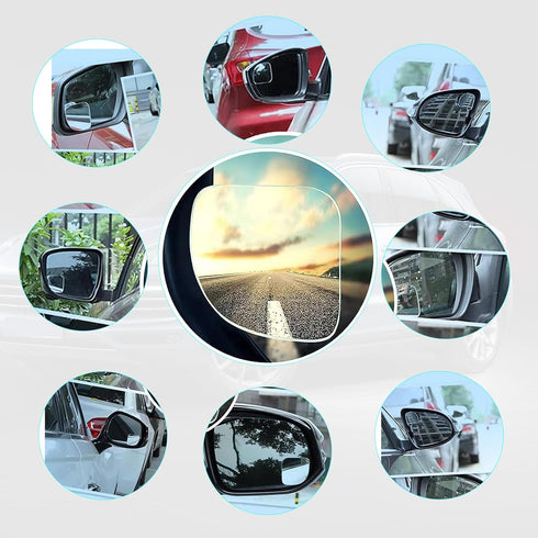 Pack-2 Car Rearview Blind Spot Mirror, Adjustable High-definition Fan-shaped Mirror, Frameless Wide-angle Convex Mirror, Universal Side Rearview A...