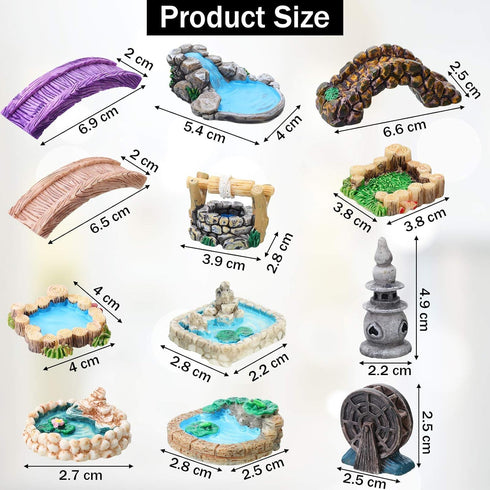 Oblong Pool Fairy Garden Miniature Pond Ornaments Accessories for Miniature Garden Accessories, Home Micro Landscape Decoration Garden Sculptures ...