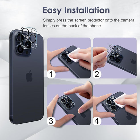 Tempered Glass Compatible with iPhone 15 Pro Screen Protector 6.1'', 3 Pcs Screen Protector + 2 Pcs Camera Lens Protector, [Not for iPhone 15 Pro ...