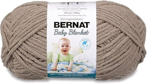 Bernat BABY BLANKET BB Baby Sand Yarn - 1 Pack of 10.5oz/300g - Polyester - #6 Super Bulky - 220 Yards - Knitting/Crochet......