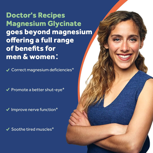 Doctor’s Recipes Magnesium Glycinate, 70 mg Elemental Magnesium, Chelated & Non Buffered, Highly Absorbable, for Kids & Adults, for Relaxation & S...