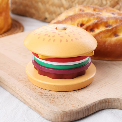 MCPINKY Wooden Stacking Toys, Montessori Toys for Kids Burger Stacking Toys Educational Preschool Learning Toys for Boys Girls Birthday Gifts...