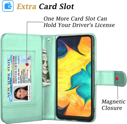 Takfox Wallet Case for Samsung Galaxy A50, Galaxy A50 Case Wallet PU Leather with 9 Card Slots Holder Folio Flip Magnetic Detachable Phone Case & ...