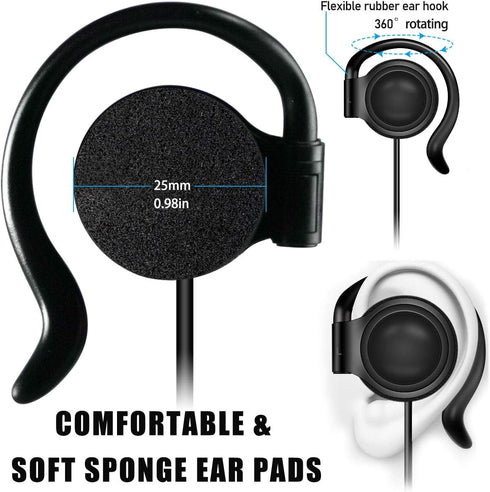 EXMAX 3.5mm Single Side Earphone Earbud One Ear Headphone for EXD-101 ATG-100T ELGT-470 Wireless Tour Guide System Receiver Touring Groups Radio P...