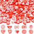 1 Box 300Pcs Valentines Clay Beads Polymer Clay Beads Holiday Heart Red Tone Love Letter Loose Spacer Bead for Jewelry Making Supplies Bead Assort...