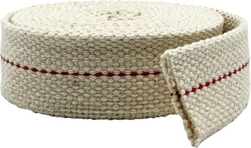 Light of Mine - 1" Inch 6' Foot, 100% Cotton Flat Wick for Paraffin Oil, Kerosene Based Lanterns, and Oil Lamps with Genuine Red Stitch (1" - 6' R...
