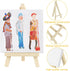 4 Sets Watercolor Paint Party Supplies Mini Paint Canvas and Easel Sets with Mini Watercolor Paint Sets 4x4" Mini Canvas Mini Wooden Easel Waterco...