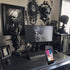 Unique Coffin Cell Phone Stand with Cool Engraved Skeleton for Halloween Goth Office Desk Accessories Supplies - Spooky Phone Holder for iPhone Ip...